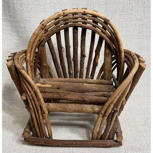 Handmade Primitive Bent Willow Branch Twig 8x8x5 Doll Teddy Bear Display Bench